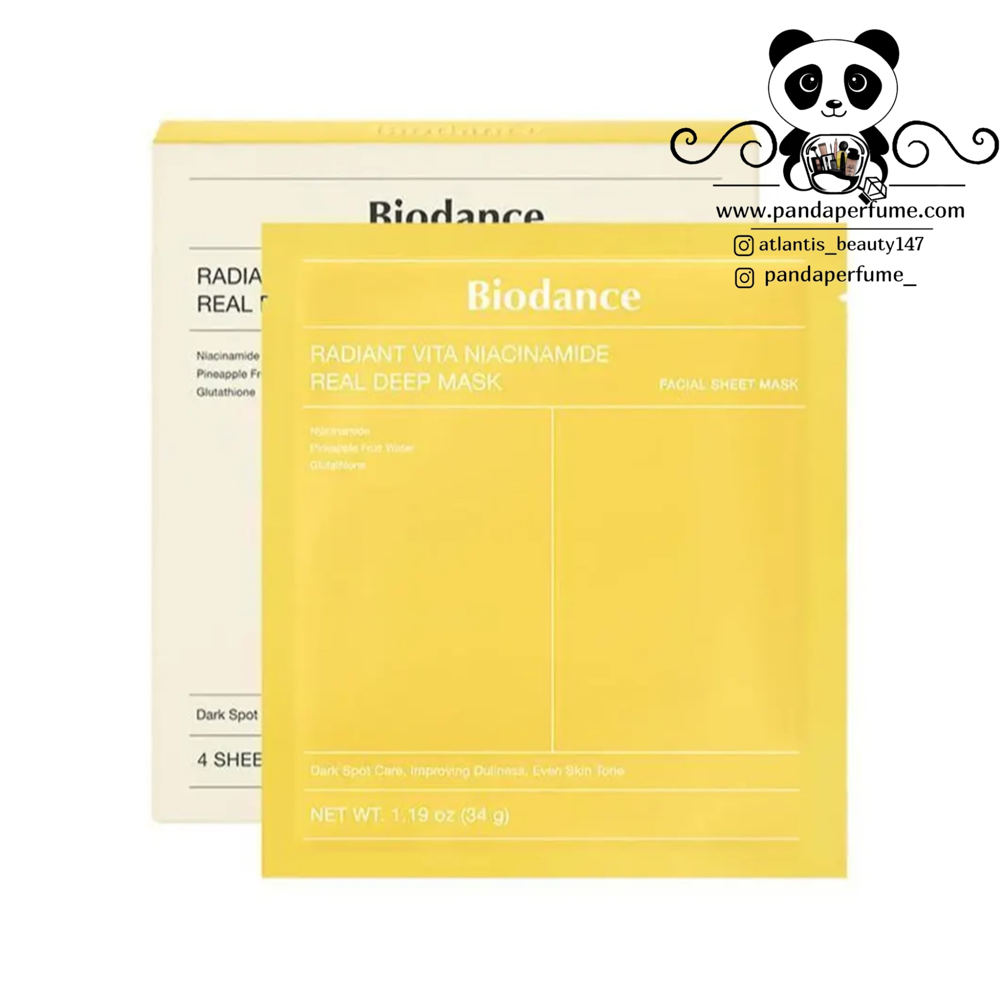 ماسک ویتا نیاسینامید روشن کننده بایودنس  | Biodance Real deep mask