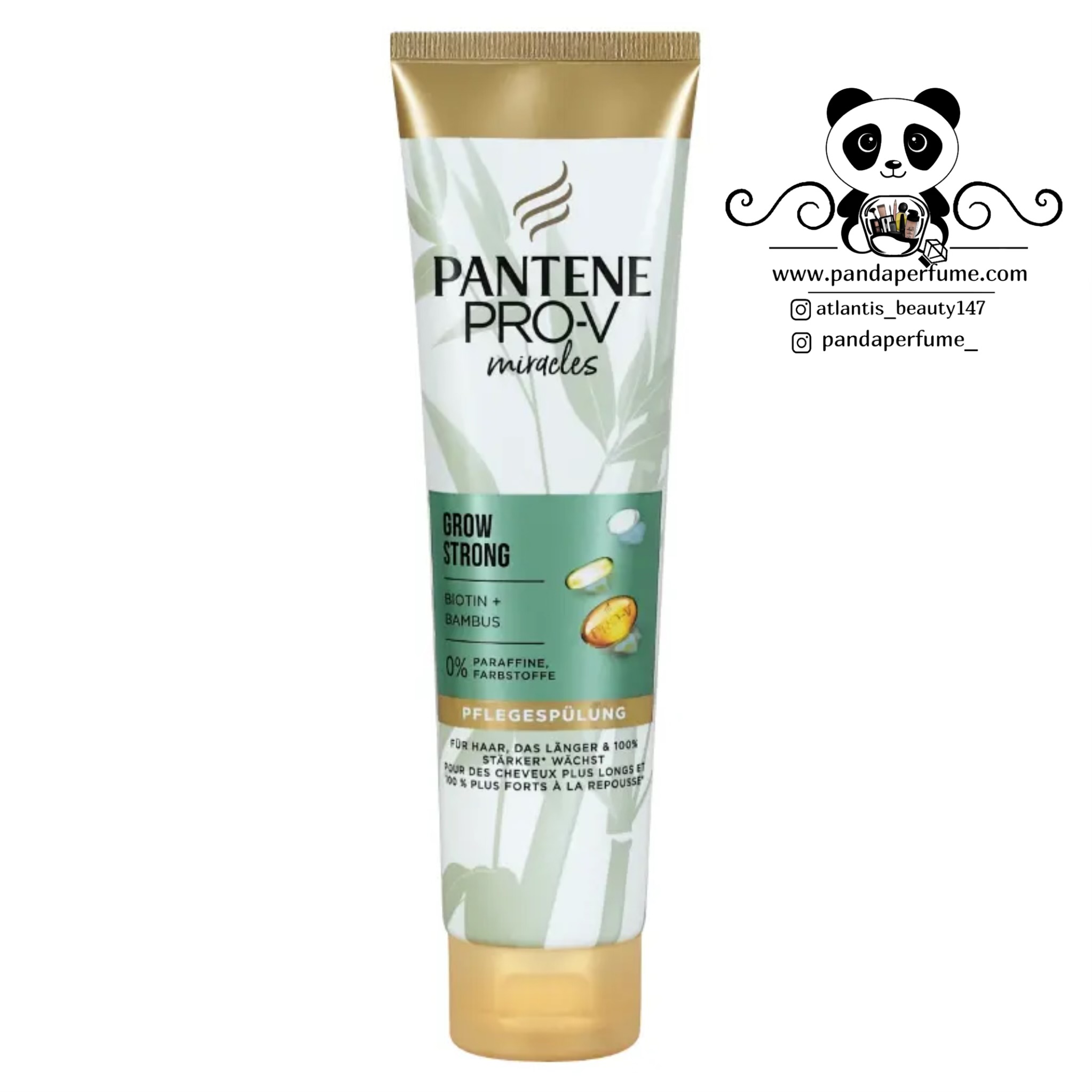 نرم کننده مو پنتن حاوی بیوتین و بامبو مناسب موهای آسیب دیده و نازک | Pantene Grow Strong hair mask