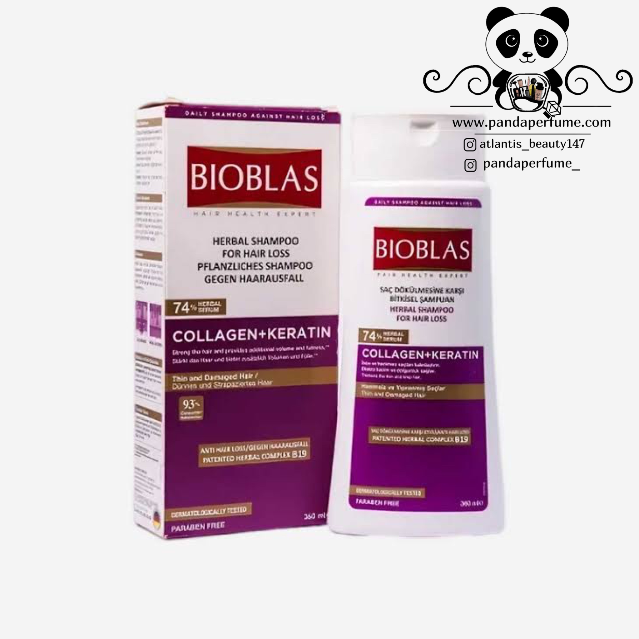 شامپو ضد ریزش کلاژن و کراتین بیوبلاس | Bioblas Herbal Kolajen + Keratin Shampoo 