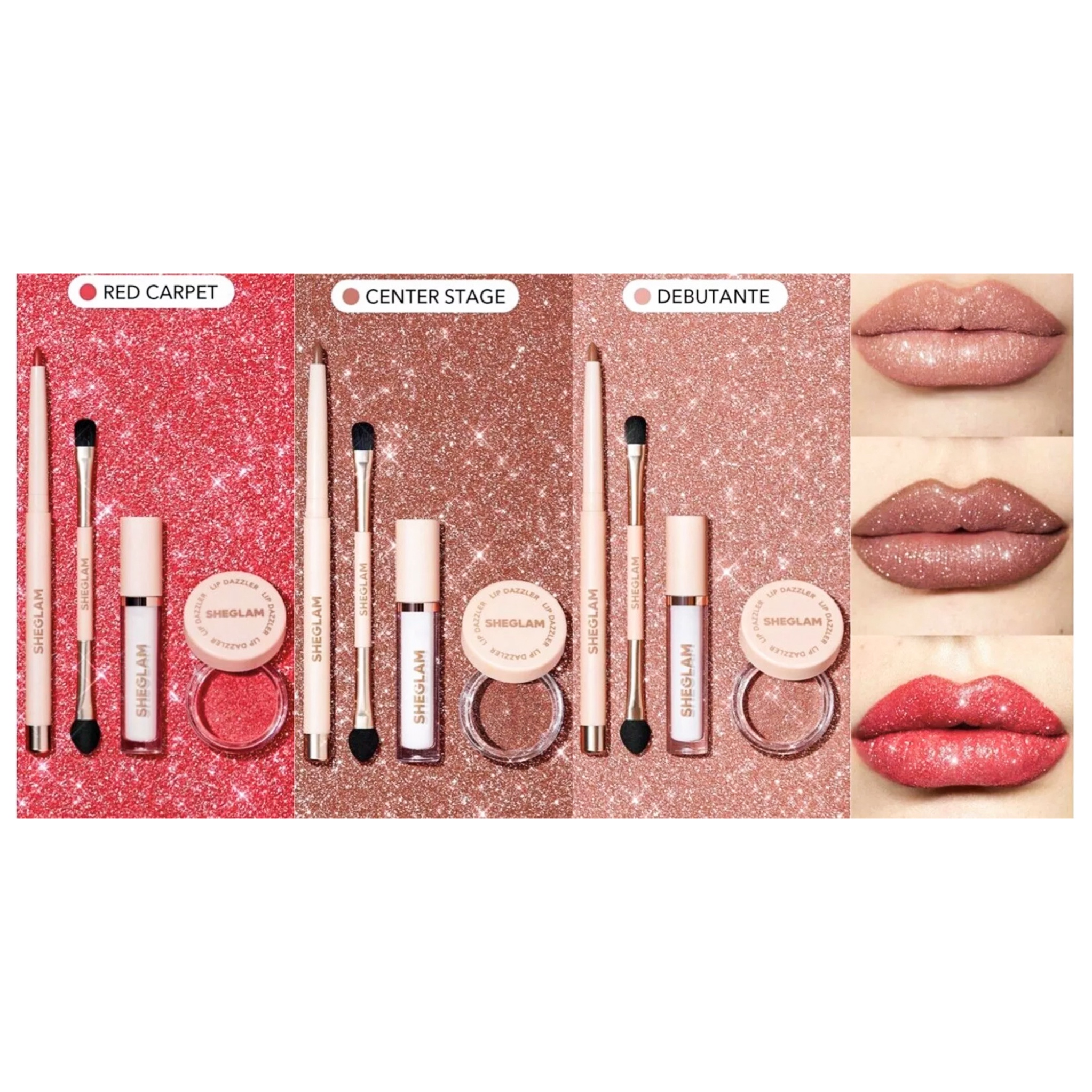 کیت مخصوص لب گلیتردار شیگلم | SHEGLAM Lip dazzler glitter kit
