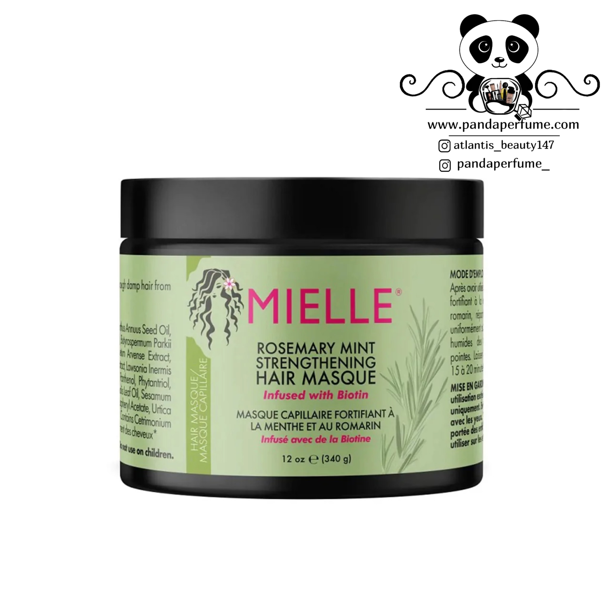 ماسک داخل حمام رزماری و بیوتین مایل MIELLE Organics Rosemary Mint Strengthening Hair Masque 